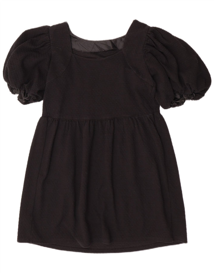 Topshop Dame Mini Basic Kjole UK 12 Medium Sort Polyester