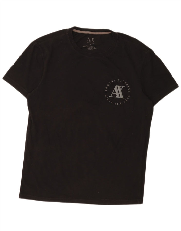 Armani Exchange Herre grafisk T-shirt Top Medium Sort Bomuld