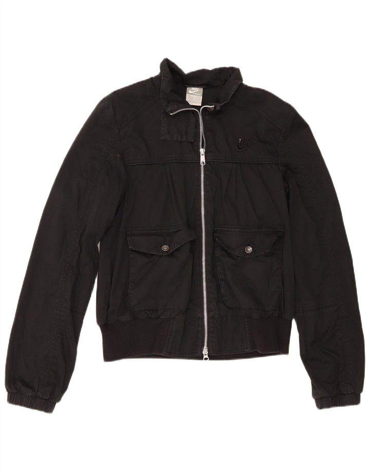 Nike Bomberjakke til kvinder UK 10/12 Medium Sort Bomuld