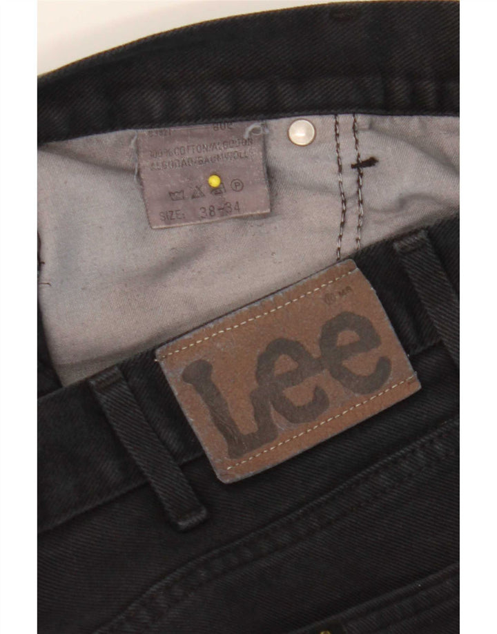 Lee Straight Jeans til mænd W38 L34 Sort bomuld