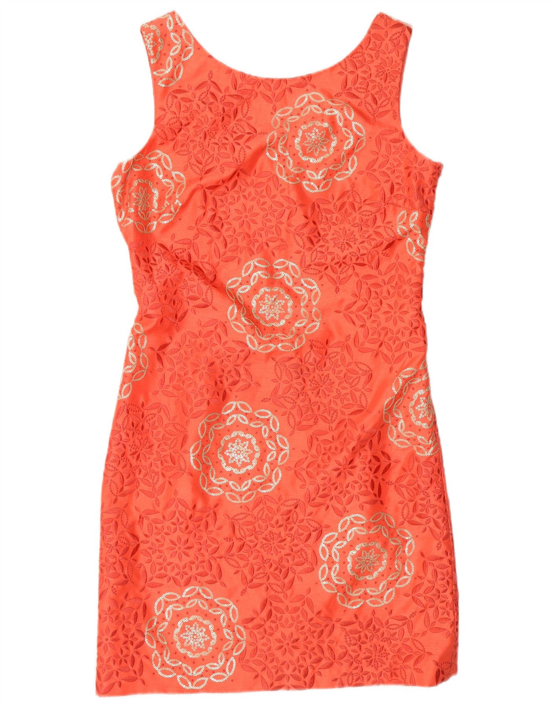 MONSOON Womens Sleeveless Sheath Dress UK 12 Medium  Orange Floral