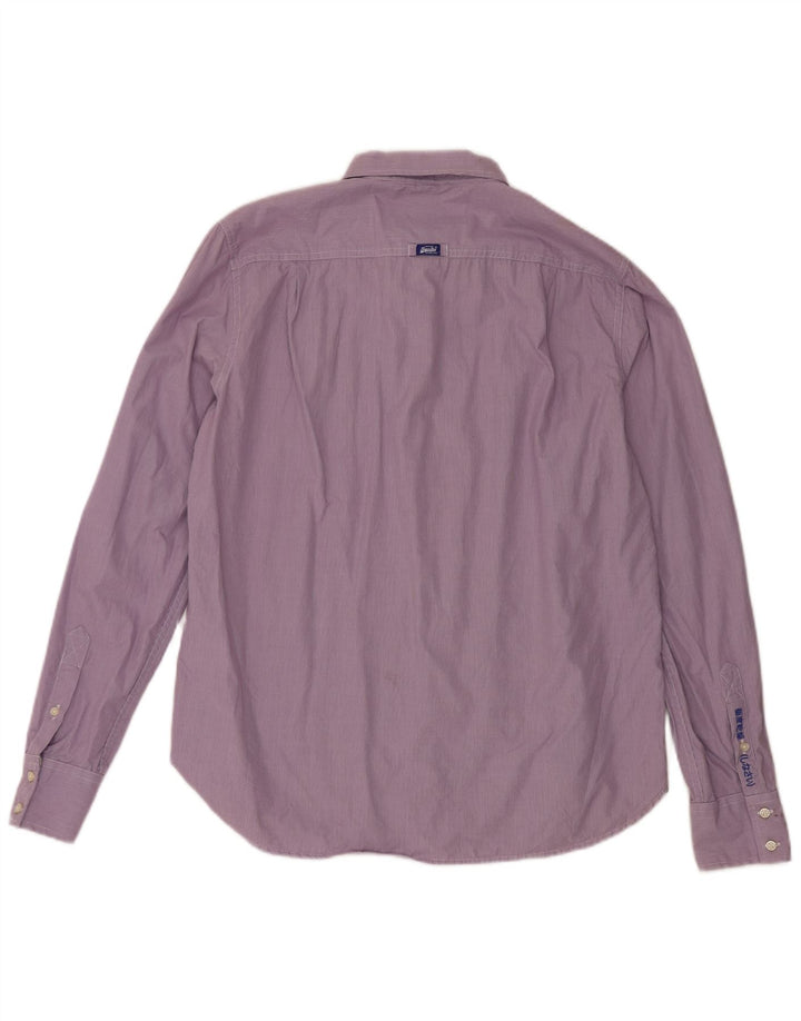 Superdry herreskjorte 2XL lilla ternet bomuld