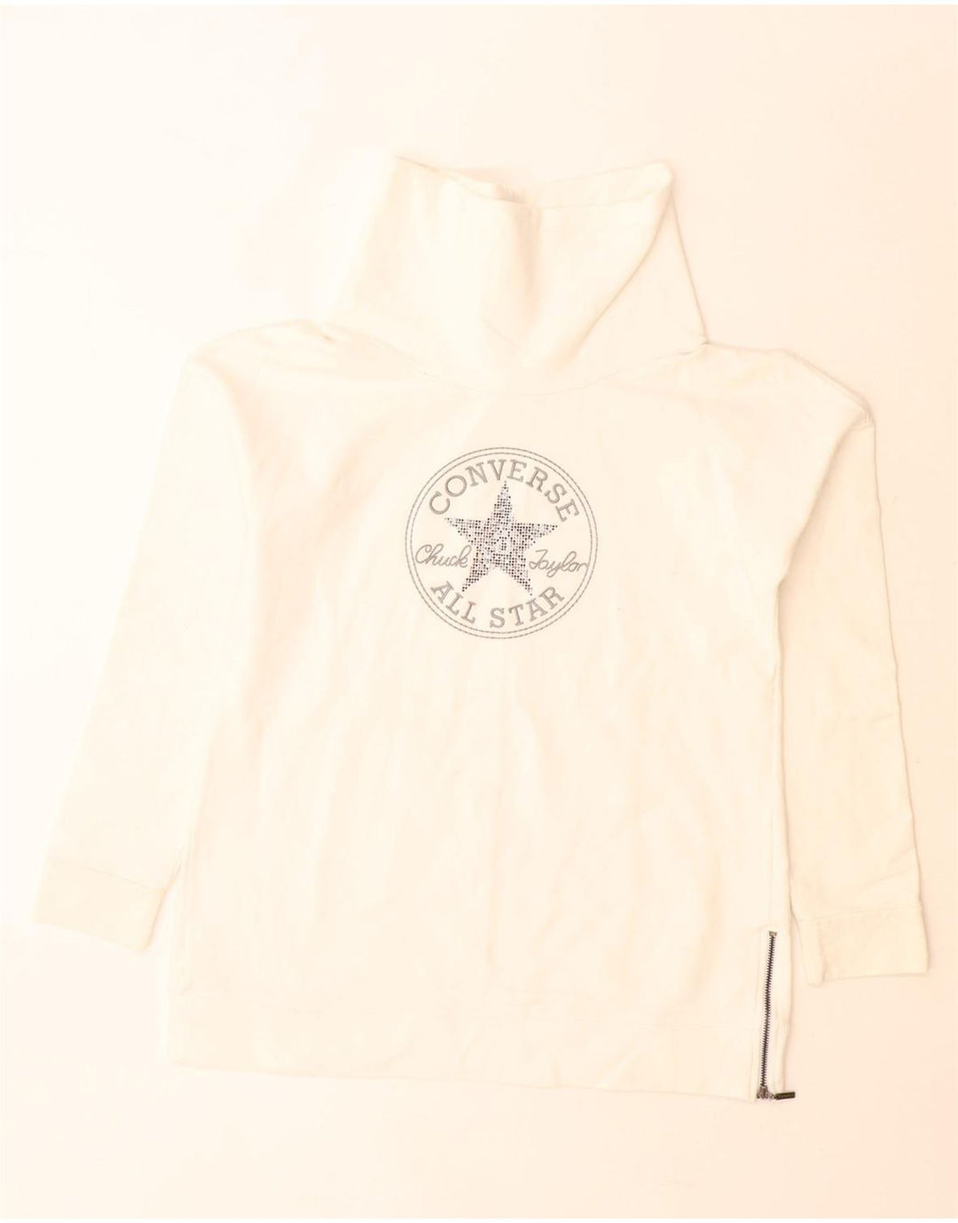 Converse Graphic Sweatshirt Jumper UK 16 Stor hvid bomuld