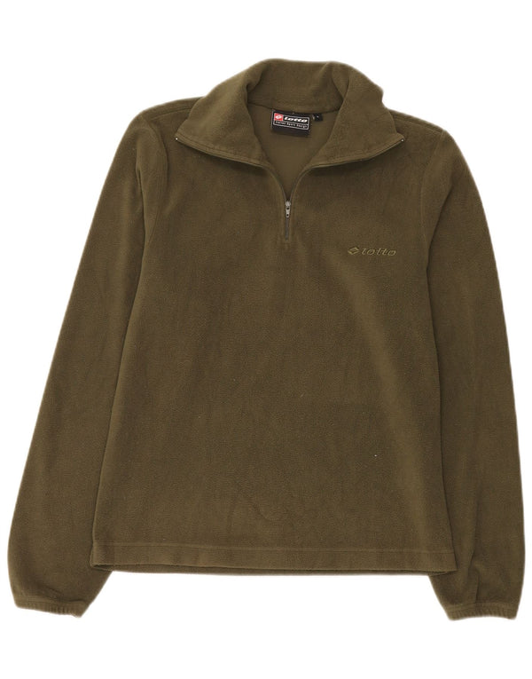 Lotto Womens Zip Neck Fleece Jumper UK 10 Small Green Sports