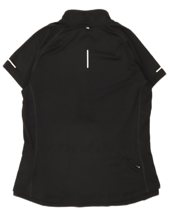 Nike Dame Dri Fit T-shirt med lynlås hals DK 14 Stor sort polyester