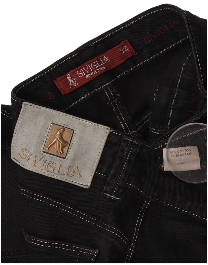 SIVIGLIA Slim Jeans til mænd W32 L32 Sort bomuld