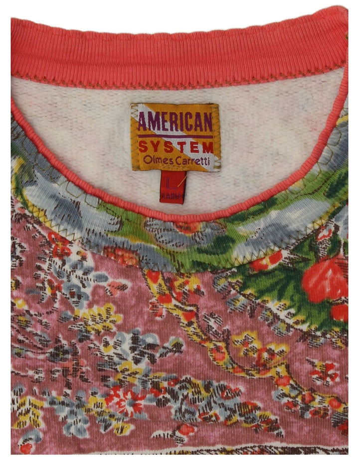 American System Dame Sweatshirt Jumper UK 14 Stor Flerfarvet