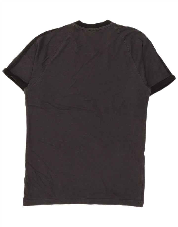 ADIDAS Herre T-Shirt Top Lille Grå Colourblock Bomuld