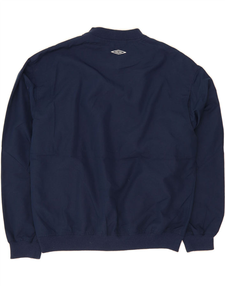 UMBERTO Mens Sweatshirt Jumper Small Navy Blue Polyester Vintage Umberto and Second-Hand Umberto from Messina Hembry 