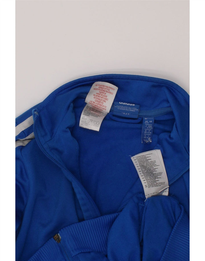 Adidas drenge grafisk træningsdragt topjakke 6-7 år blå polyester