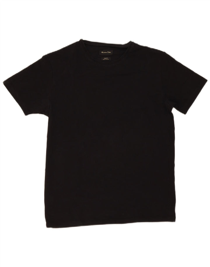 Massimo Dutti Herre Kortærmet Slim Fit T-Shirt Top Medium Sort