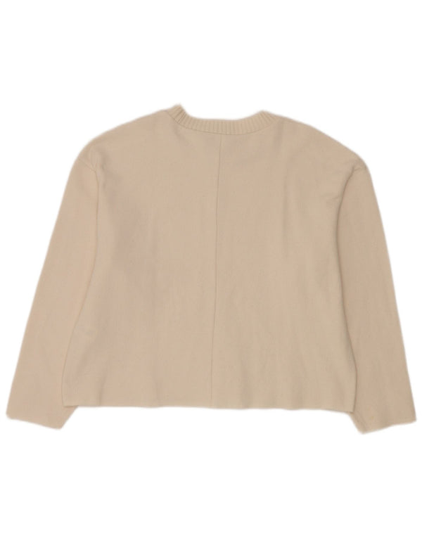 Zara Dame sweater med rund hals DK 14 Medium White Polyester