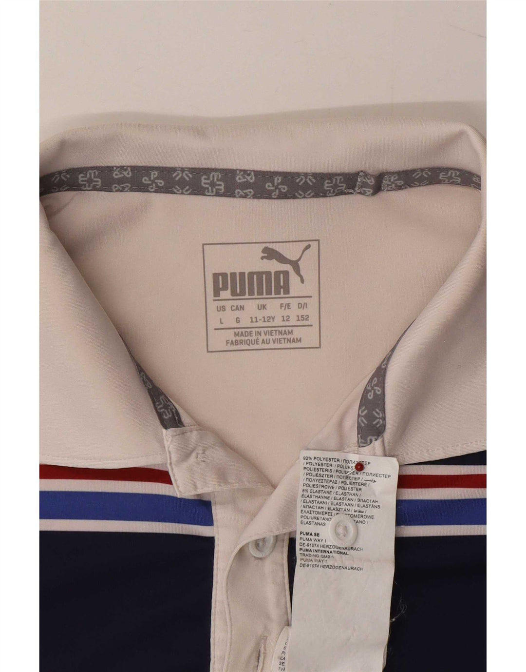 Puma Boys Polo Shirt 11-12 år Hvid Colourblock Polyester
