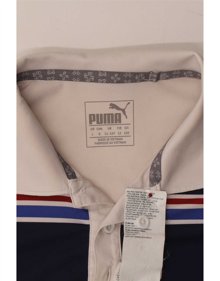 Puma Boys Polo Shirt 11-12 år Hvid Colourblock Polyester