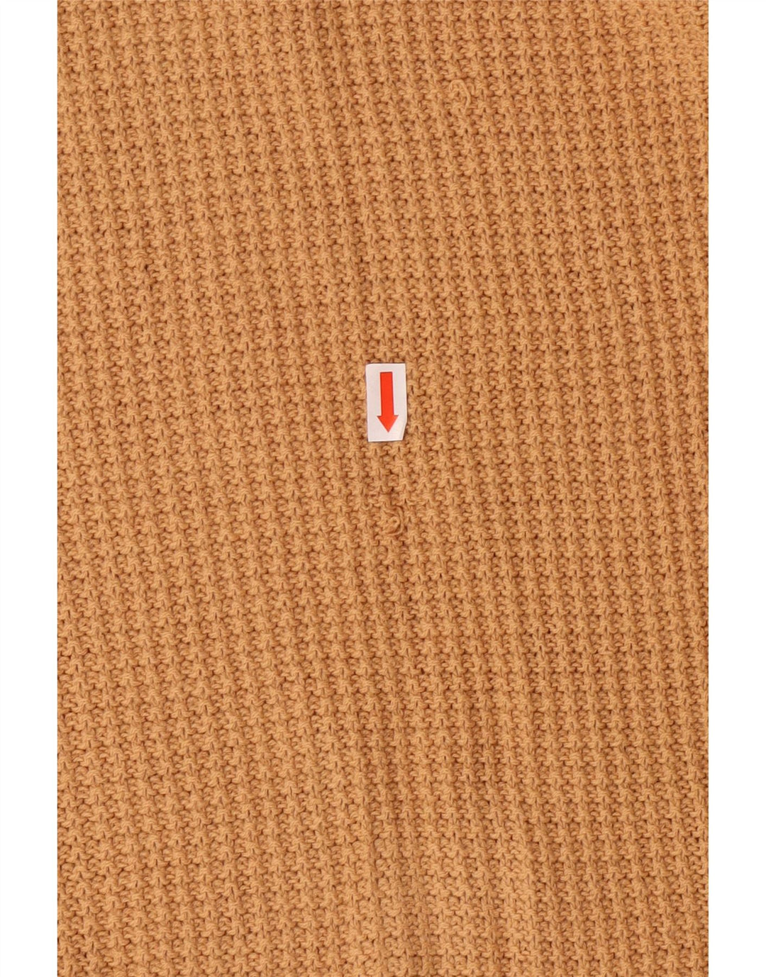 VINTAGE Dame V-hals sweater UK 10 Lille Brun Geometrisk