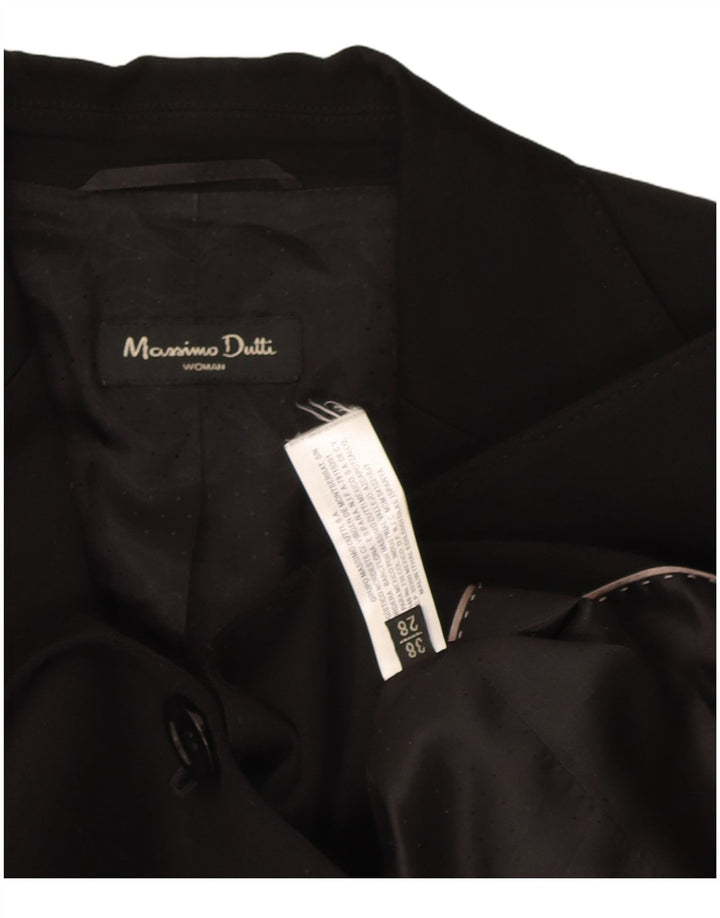 Massimo Dutti Dame 1 Knap Blazer Jakke EU 38 Lille Sort Uld
