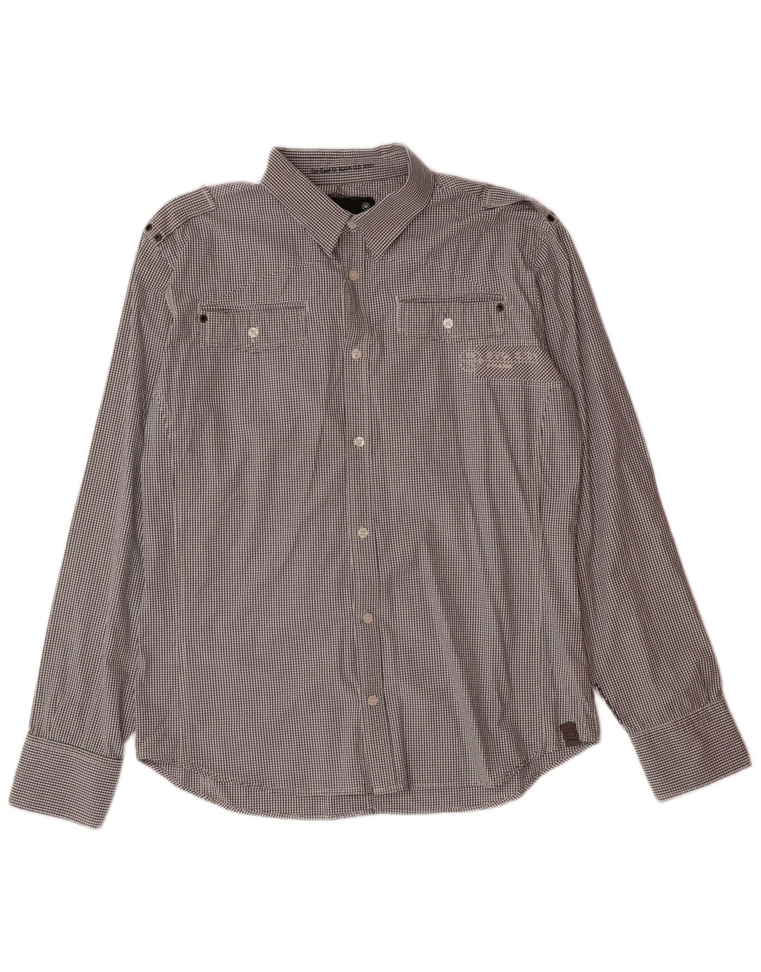 G-STAR herreskjorte XL sort ternet bomuld