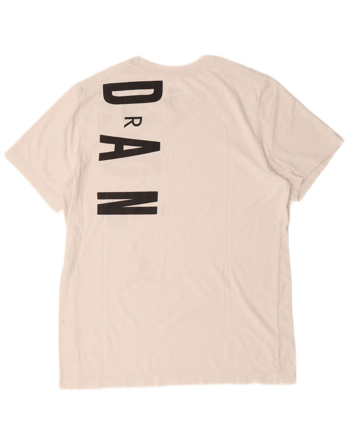 Jordan Herre Standard Fit Grafisk T-Shirt Top Medium Hvid Bomuld