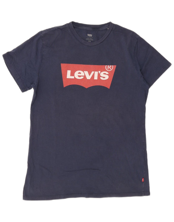 Levi's Herre grafisk T-shirt Top Medium Navyblå Bomuld