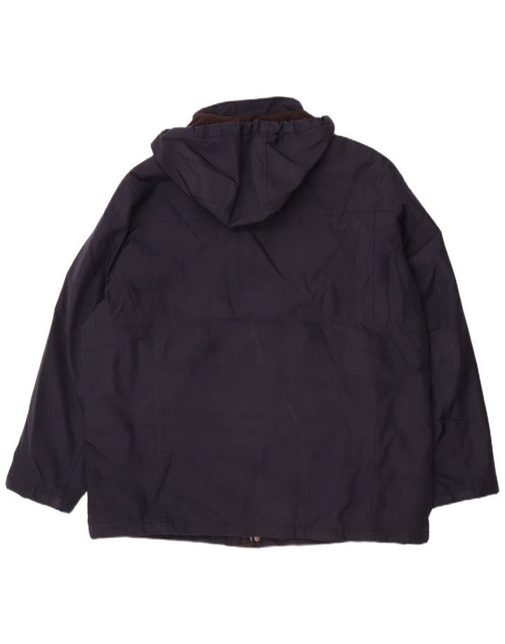 Calvin Klein Herre Hooded Windbreaker Jacket UK 42 XL Navy Blue Polyester