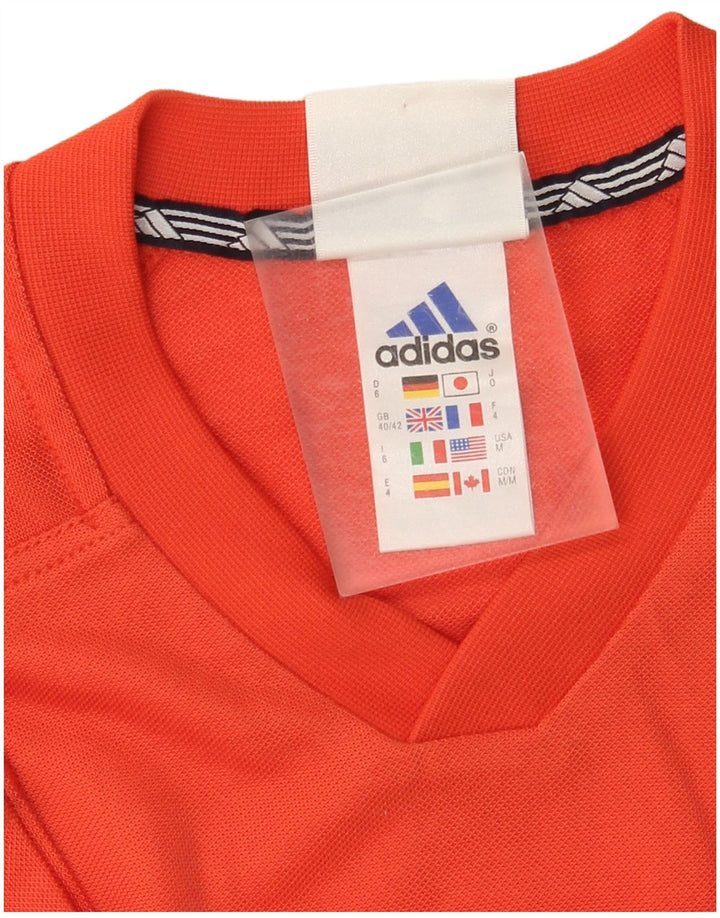 Adidas Herre grafisk T-shirt Top UK 40/42 Medium Orange Polyester