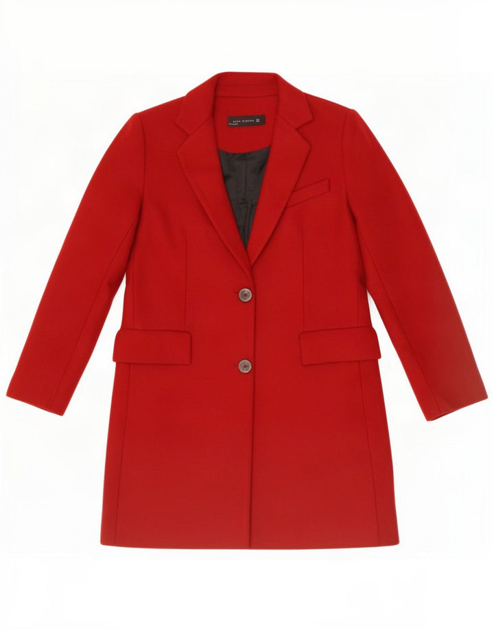 Zara Dame Longline 2 Button Blazer Jacket UK 14 Medium Red