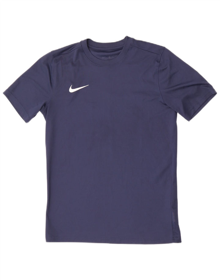 Nike Herre Dri Fit T-shirt Top Medium Marineblå Polyester