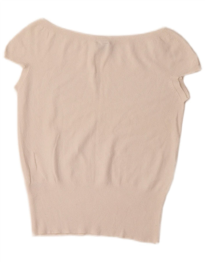 Oasis Womens Crop Bluse Top UK 10 Small White Viscose
