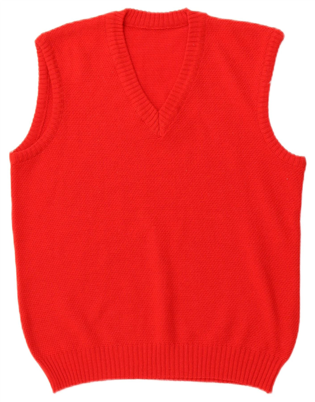 VINTAGE Damevest Tank Top UK 14 Medium Rød Akryl