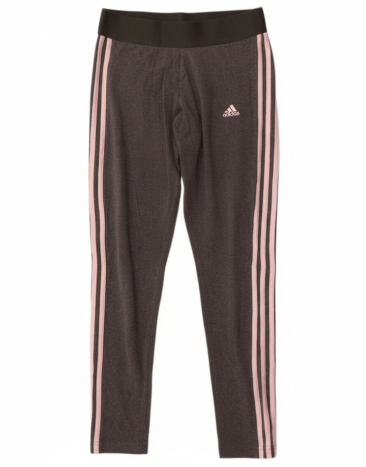 Adidas Dame Leggings UK 12 Medium Grey Bomuld