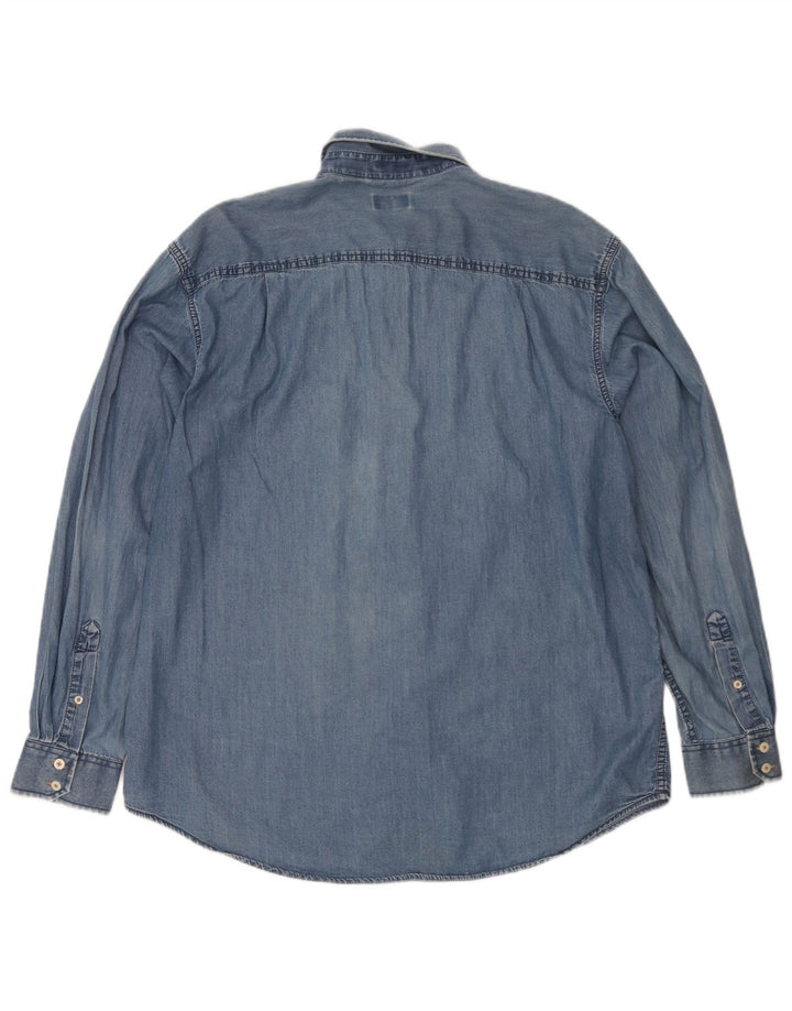 Izod Denimskjorte til mænd Stor blå bomuld