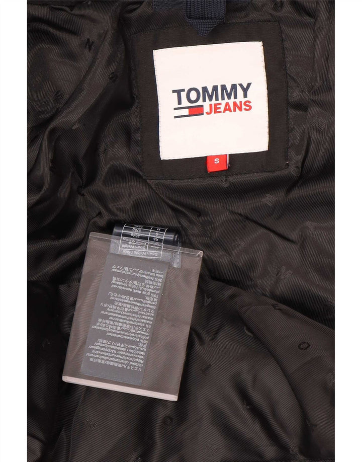 Tommy Hilfiger Dame Hætte Polstret Frakke UK 10 Small Black Polyester