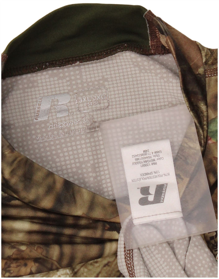 Russell Athletic Herre Grafisk Top Langærmet 3XL Brun Camouflage