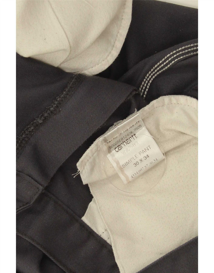 Carhartt Lige Chinobukser til mænd W30 L34 Grå polyester