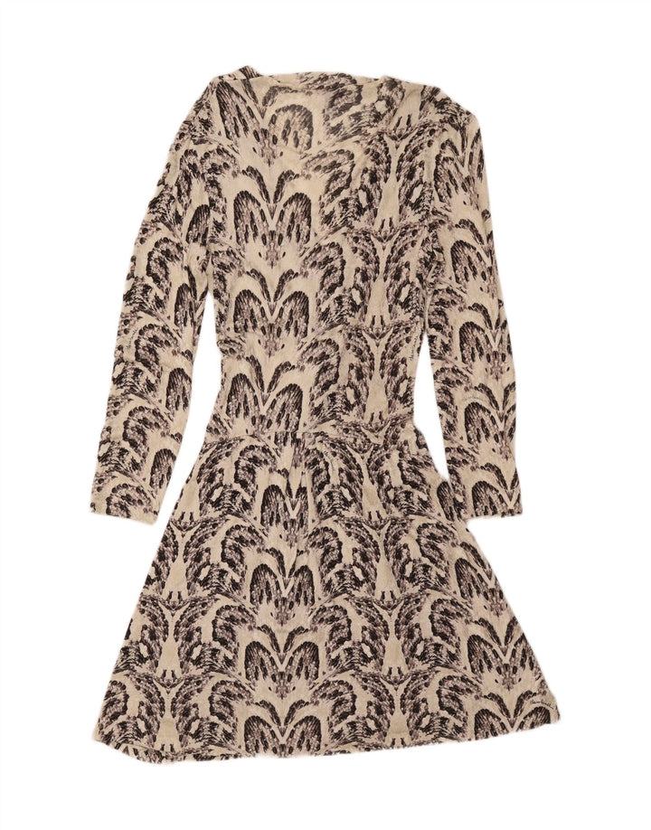 Roberto Cavalli Kvinder Abstrakt Mønster A-Line Kjole IT 46 Large Off White