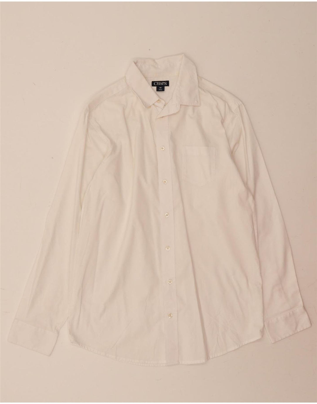 CHAPS Boys Shirt 15-16 Years White Cotton Vintage Chaps and Second-Hand Chaps from Messina Hembry 