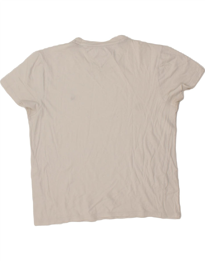 TOMMY HILFIGER Womens Oversized T-Shirt Top UK 10 Small White Vintage Tommy Hilfiger and Second-Hand Tommy Hilfiger from Messina Hembry 