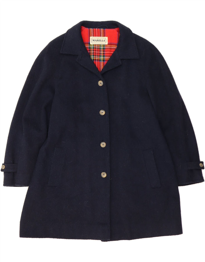 MARELLA Womens Overcoat UK 18 XL Navy Blue Vintage Marella and Second-Hand Marella from Messina Hembry 