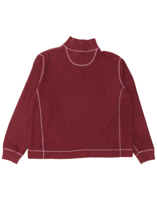 Eddie Bauer Sweatshirt med lynlås til kvinder UK 18 XL Bourgogne bomuld