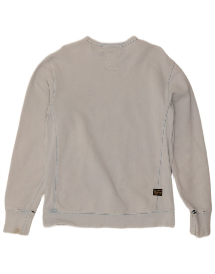 G-Star Mens Graphic Sweatshirt Jumper Large Blue Cotton