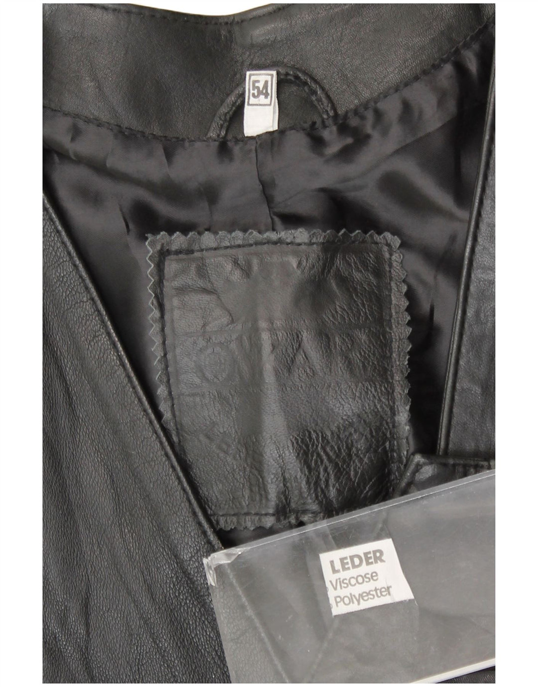 Vintage herre læder vest EU 54 XL sort læder