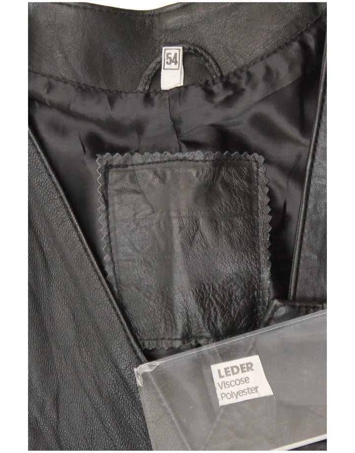 Vintage herre læder vest EU 54 XL sort læder