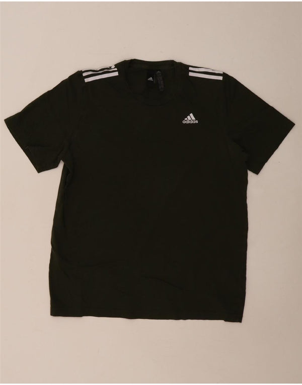 ADIDAS Herre T-Shirt Top Medium Khaki Bomuld