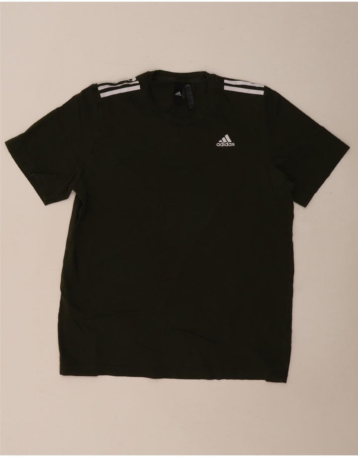 ADIDAS Herre T-Shirt Top Medium Khaki Bomuld