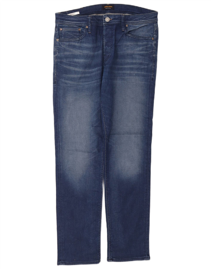 Jack & Jones Herre Tim Slim Straight Jeans W34 L32 Blå
