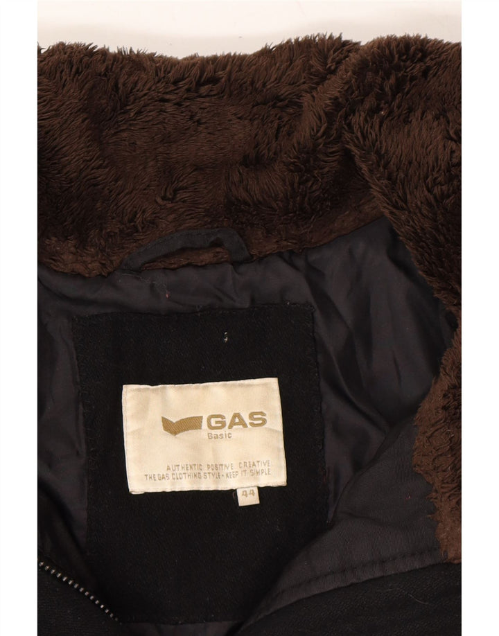 GAS Womens Hooded Padded Coat IT 44 Medium Black Polyamide Vintage Gas and Second-Hand Gas from Messina Hembry 