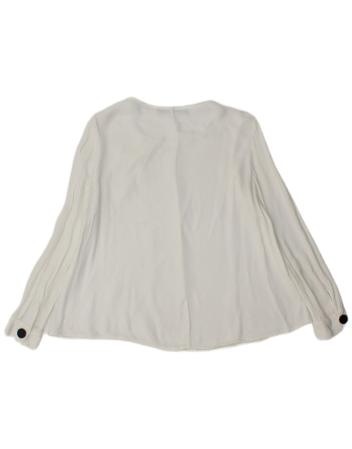 Zara Dame Langærmet Bluse Top UK 6 XS Hvid