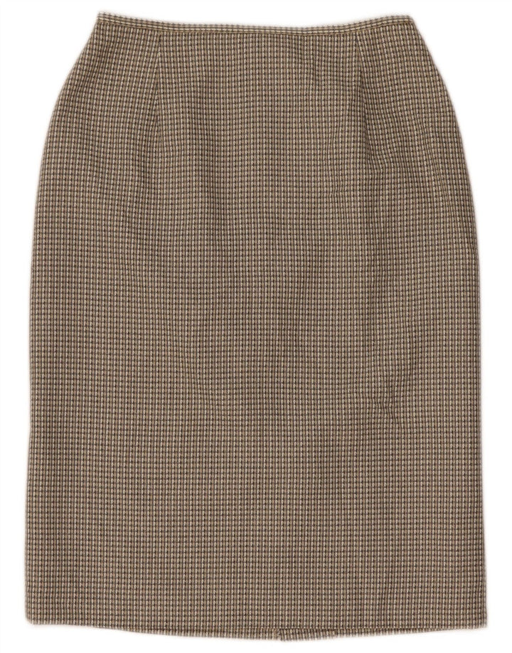 Marks & Spencer Pencil Nederdel til kvinder UK 10 Small W26 Grå ternet polyester