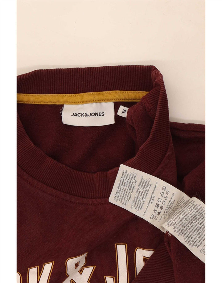 Jack & Jones Herre grafisk sweatshirt Jumper XL rødbrun bomuld
