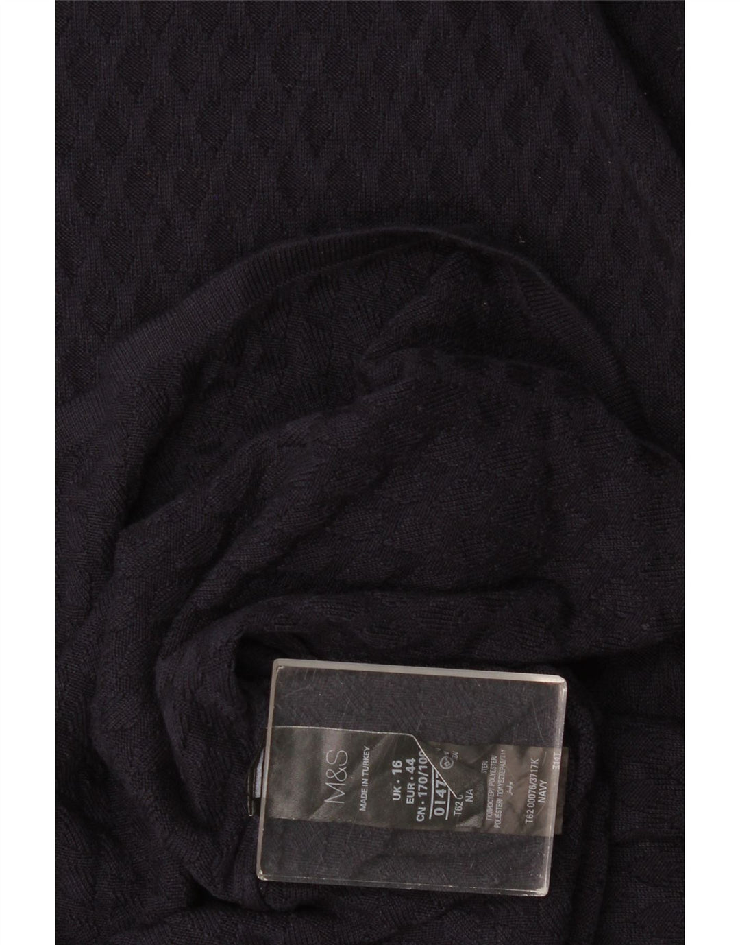 Marks & Spencer Dame A-Line Kjole UK 16 Large Navy Blue Viscose